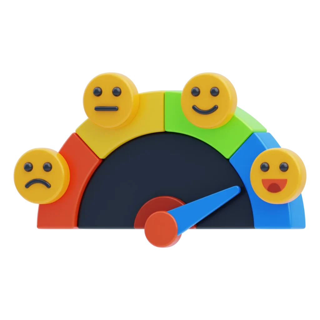 medidor de felicidad con emojis